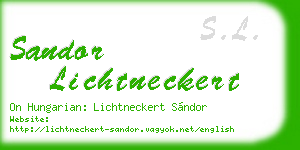 sandor lichtneckert business card