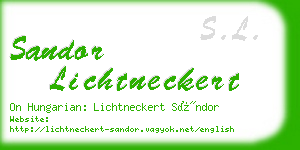 sandor lichtneckert business card